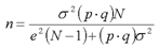 Sample size bernouillian formula